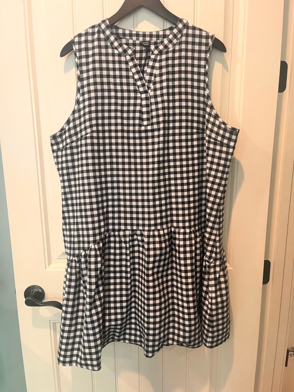 Emery Rose XL Classic Black White Gingham Dress Cottage BOHO Country Roomy Flowy
